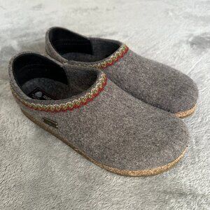 *as is* Haflinger Gray Wool Slip On Clogs 41 Women's 10 Men's 8 Shoes
